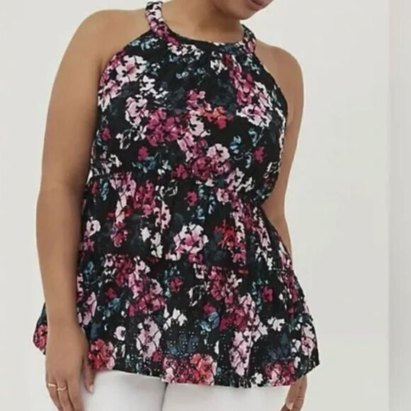 TORRID BABYDOLL EYELET TIERED TOP NWOT - Picture 1 of 15